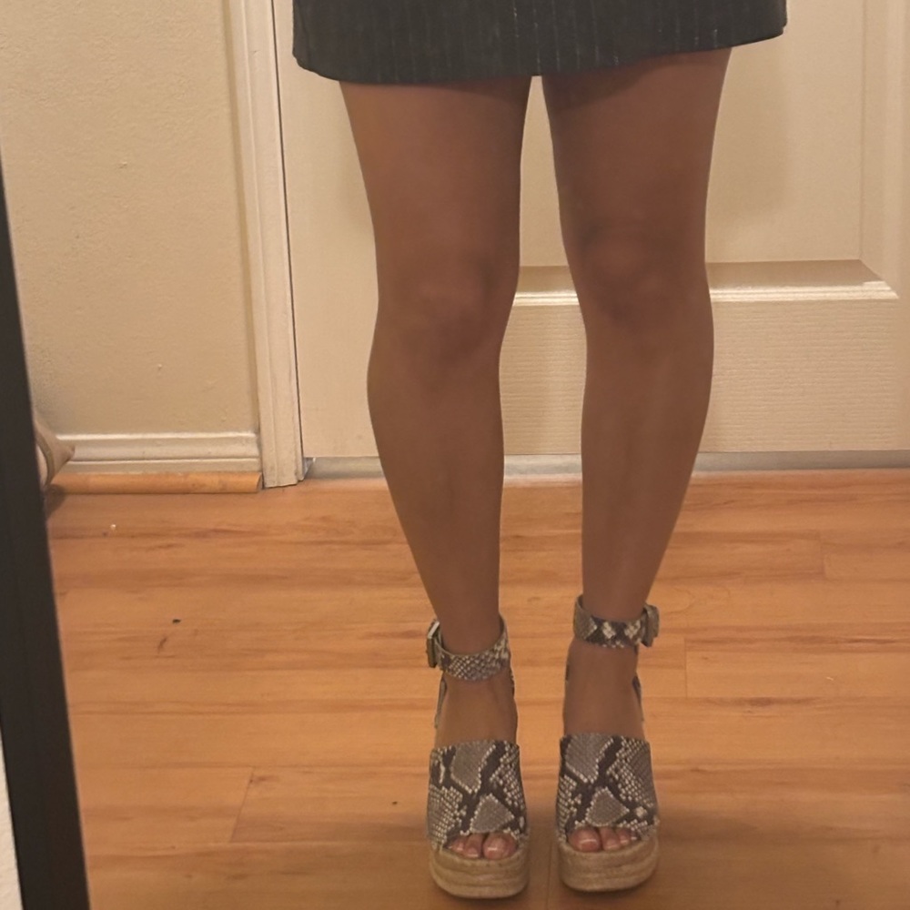 Marc Fisher Gray Strappy High Heel Sandals